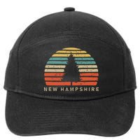 Retro Sunset New Hampshire Pine Tree 7-Panel Snapback Hat