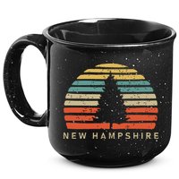 Retro Sunset New Hampshire Pine Tree 15oz Campfire Ceramic Mug