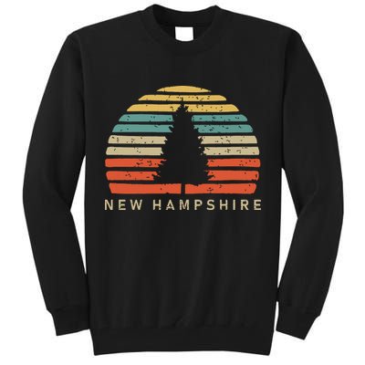 Retro Sunset New Hampshire Pine Tree Tall Sweatshirt