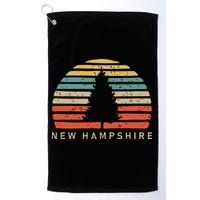 Retro Sunset New Hampshire Pine Tree Golf Towel
