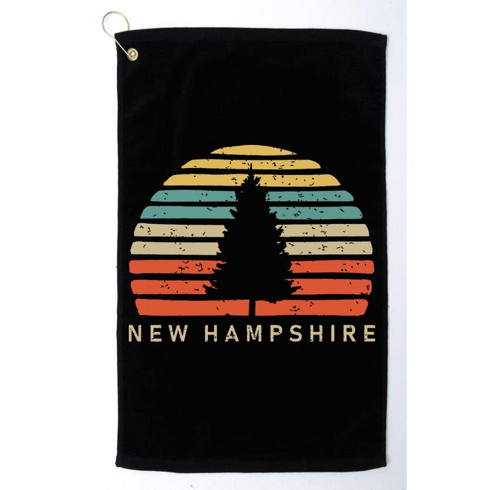 Retro Sunset New Hampshire Pine Tree Golf Towel