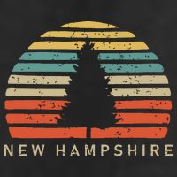 Retro Sunset New Hampshire Pine Tree Golf Towel