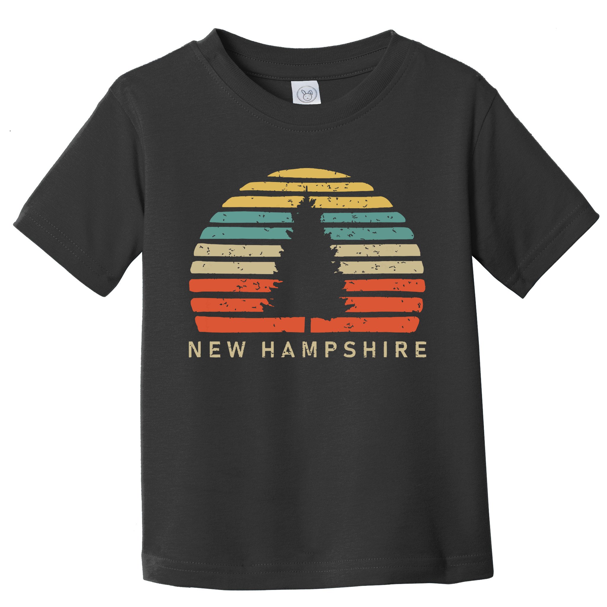 Retro Sunset New Hampshire Pine Tree Toddler T-Shirt
