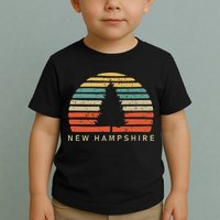 Retro Sunset New Hampshire Pine Tree Toddler T-Shirt