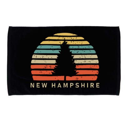 Retro Sunset New Hampshire Pine Tree Microfiber Hand Towel