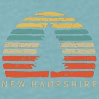 Retro Sunset New Hampshire Pine Tree Sueded Cloud Jersey T-Shirt