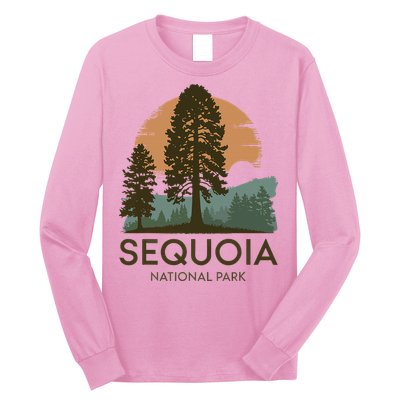 Retro Sequoia National Park Novelty Vacation Tree Minimalist Long Sleeve Shirt