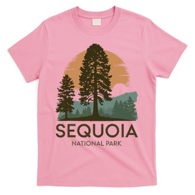 Retro Sequoia National Park Novelty Vacation Tree Minimalist T-Shirt
