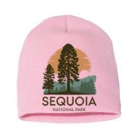 Retro Sequoia National Park Novelty Vacation Tree Minimalist Short Acrylic Beanie