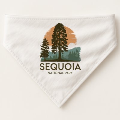 Retro Sequoia National Park Novelty Vacation Tree Minimalist USA-Made Doggie Bandana