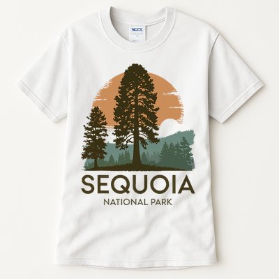 Retro Sequoia National Park Novelty Vacation Tree Minimalist Tall T-Shirt