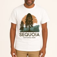 Retro Sequoia National Park Novelty Vacation Tree Minimalist Tall T-Shirt