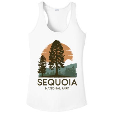 Retro Sequoia National Park Novelty Vacation Tree Minimalist Ladies PosiCharge Competitor Racerback Tank
