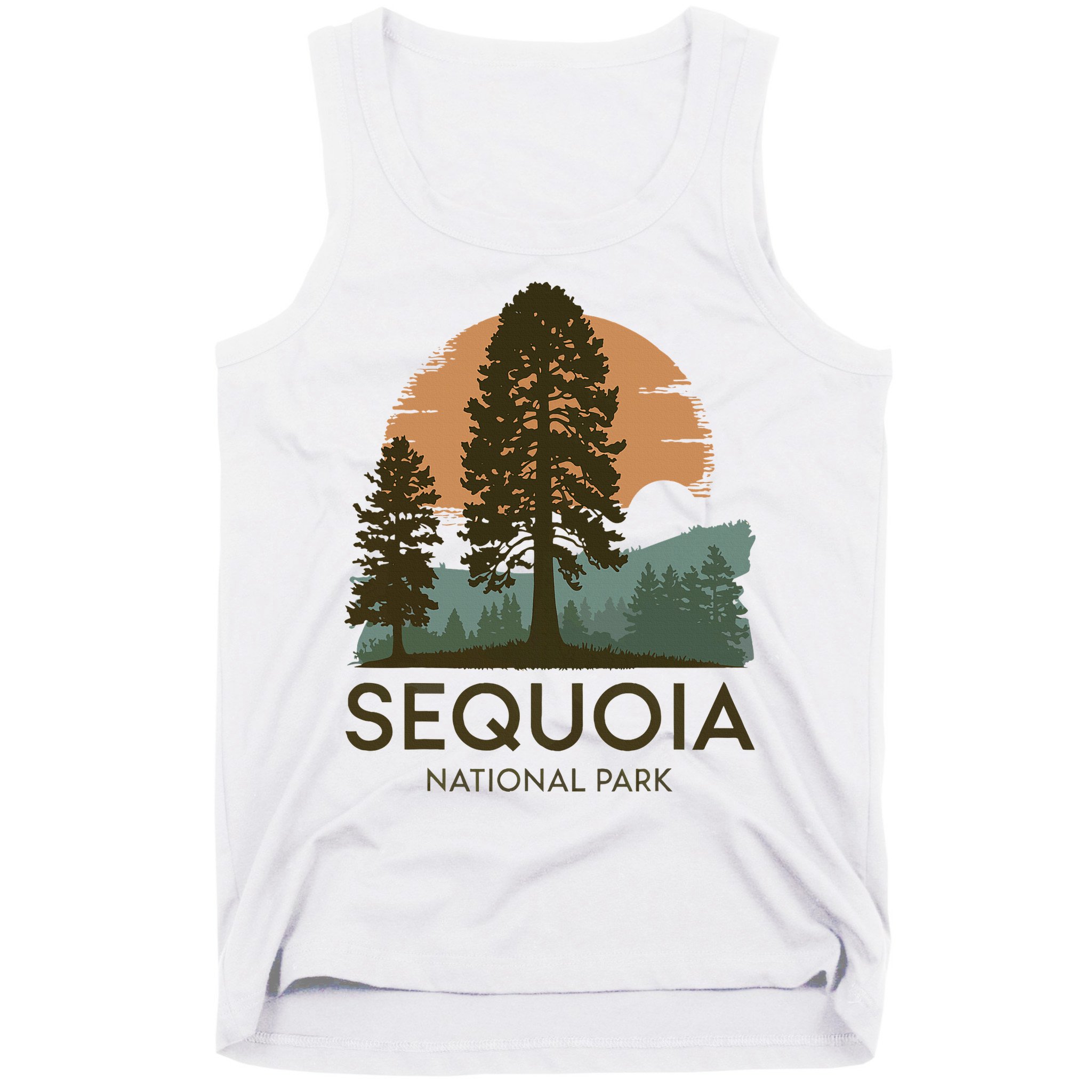 Retro Sequoia National Park Novelty Vacation Tree Minimalist Tank Top
