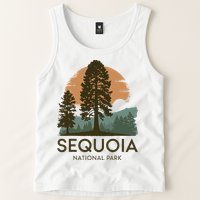 Retro Sequoia National Park Novelty Vacation Tree Minimalist Tank Top