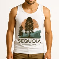 Retro Sequoia National Park Novelty Vacation Tree Minimalist Tank Top