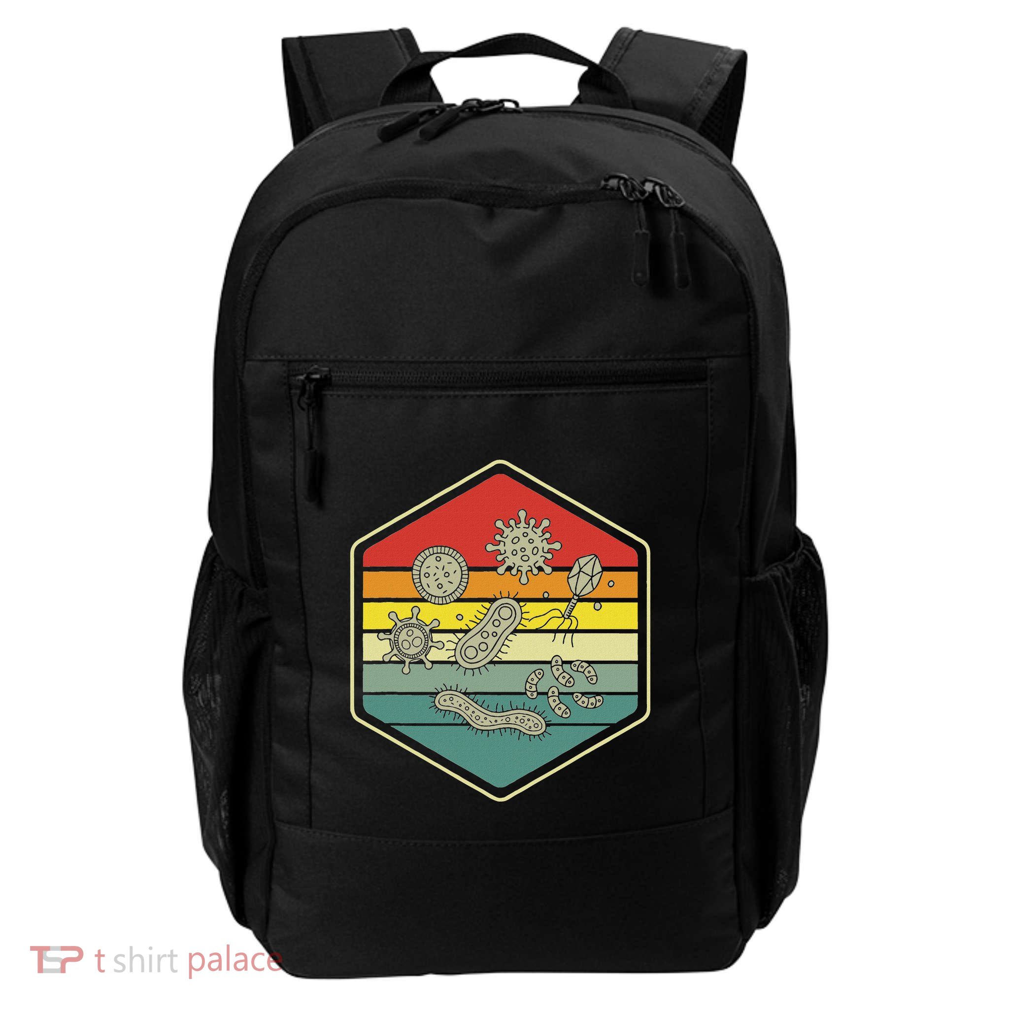 Retro Science Nerd Gift Microbiology Bacteria Biology Daily Commute Backpack