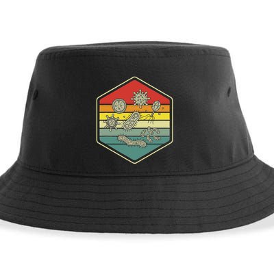 Retro Science Nerd Gift Microbiology Bacteria Biology Sustainable Bucket Hat