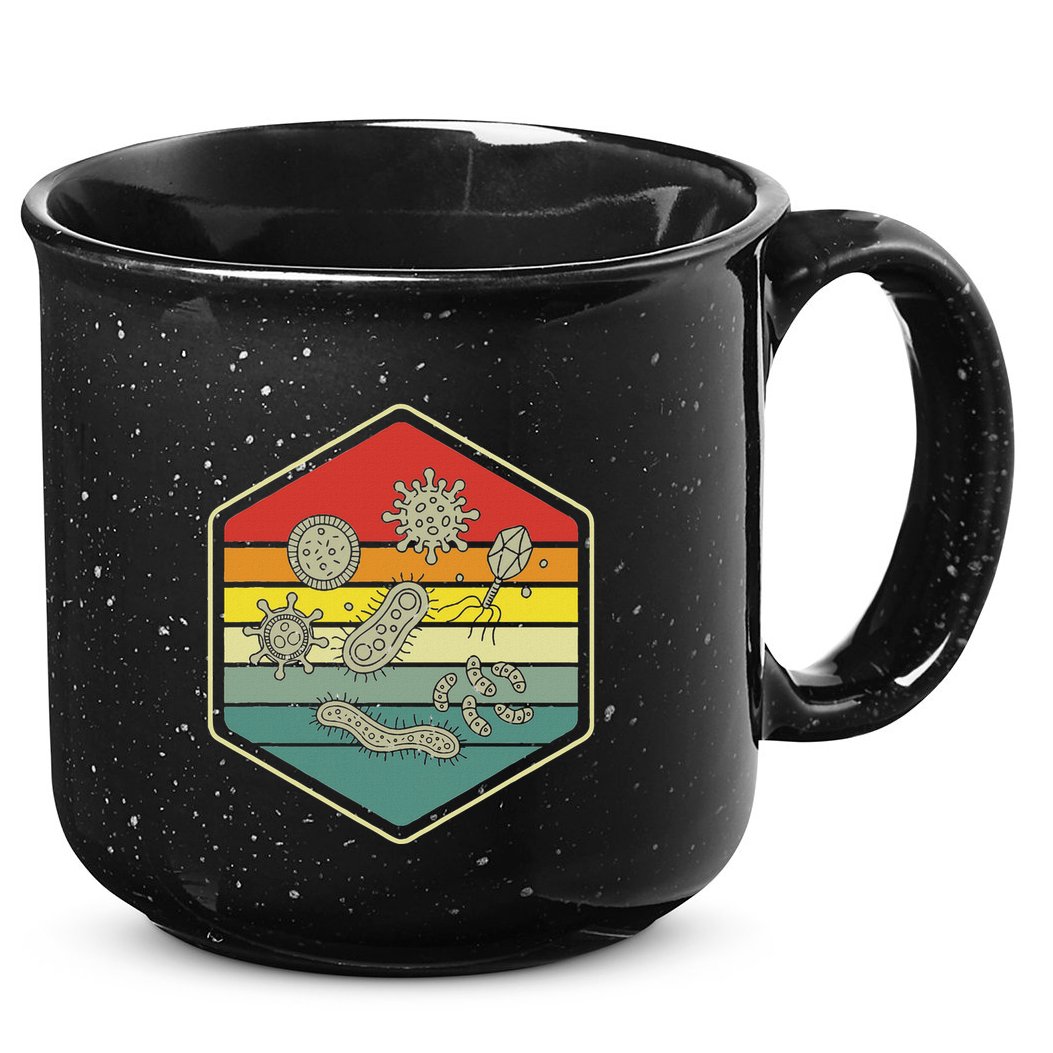 Retro Science Nerd Gift Microbiology Bacteria Biology 15oz Campfire Ceramic Mug