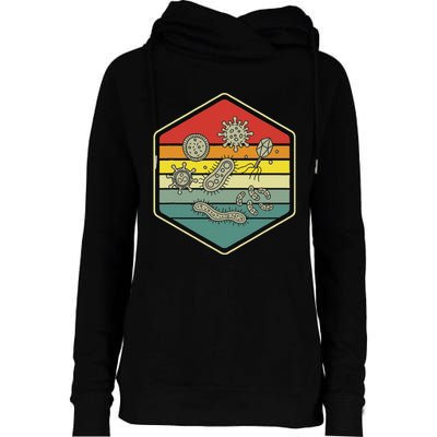 Retro Science Nerd Gift Microbiology Bacteria Biology Womens Funnel Neck Pullover Hood