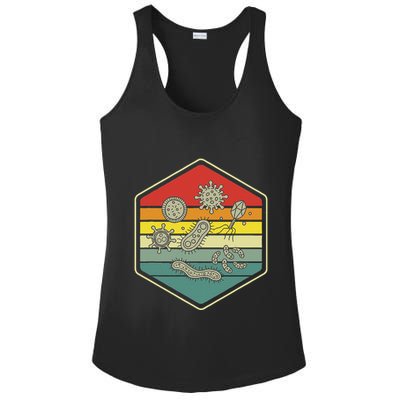 Retro Science Nerd Gift Microbiology Bacteria Biology Ladies PosiCharge Competitor Racerback Tank