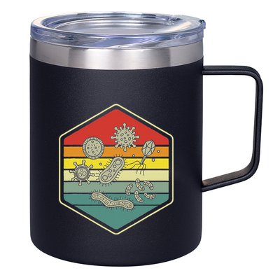 Retro Science Nerd Gift Microbiology Bacteria Biology 12oz Stainless Steel Coffee Mug