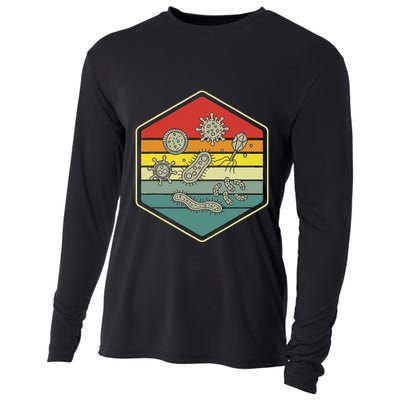 Retro Science Nerd Gift Microbiology Bacteria Biology Cooling Performance Long Sleeve Crew