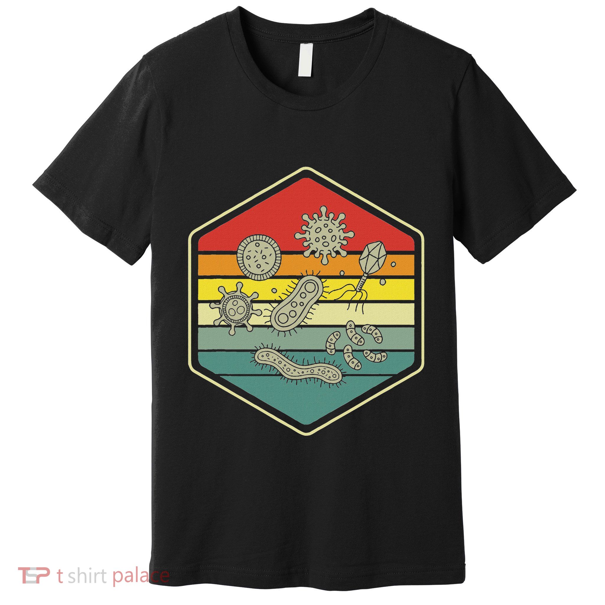 Retro Science Nerd Gift Microbiology Bacteria Biology Premium T-Shirt