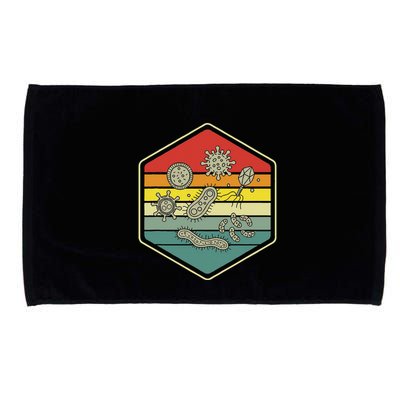 Retro Science Nerd Gift Microbiology Bacteria Biology Microfiber Hand Towel