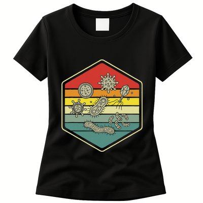 Retro Science Nerd Gift Microbiology Bacteria Biology Womens T-Shirt