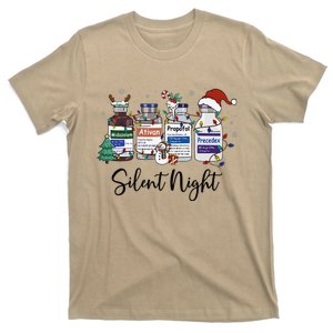 Retro Silent Night Icu Nurse Christmas Intensive Care Unit T-Shirt