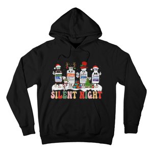 Retro Silent Night Icu Nurse Christmas Hoodie