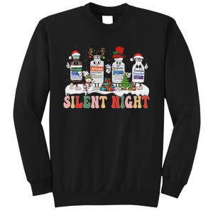 Retro Silent Night Icu Nurse Christmas Sweatshirt