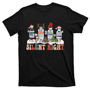 Retro Silent Night Icu Nurse Christmas T-Shirt