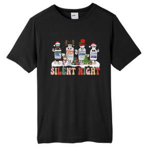 Retro Silent Night Icu Nurse Christmas Tall Fusion ChromaSoft Performance T-Shirt