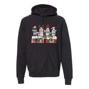 Retro Silent Night Icu Nurse Christmas Premium Hoodie