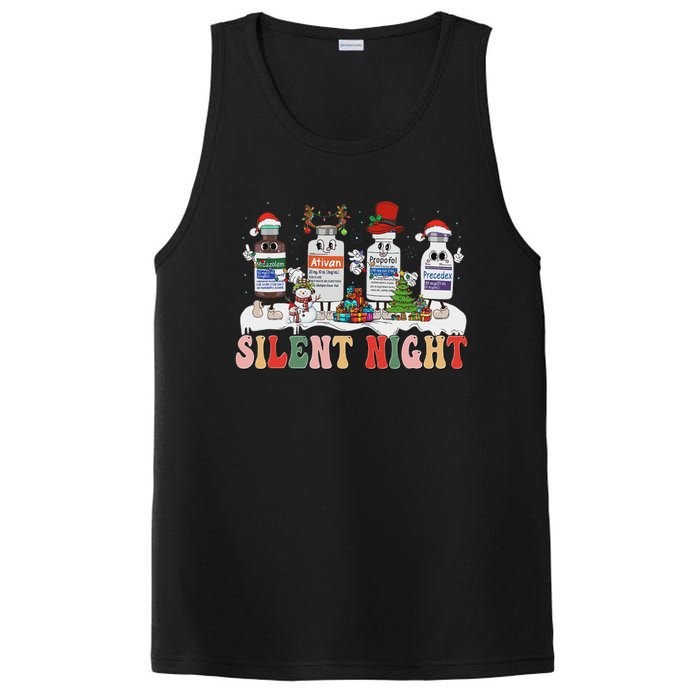 Retro Silent Night Icu Nurse Christmas PosiCharge Competitor Tank