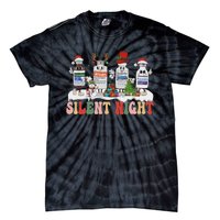 Retro Silent Night Icu Nurse Christmas Tie-Dye T-Shirt