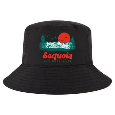Retro Sequoia National Park Mountain Trees And Sun Graphic Gift Cool Comfort Performance Bucket Hat