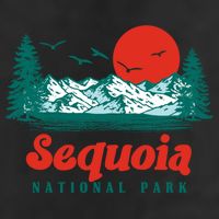 Retro Sequoia National Park Mountain Trees And Sun Graphic Gift Cool Comfort Performance Bucket Hat