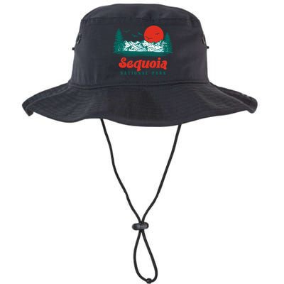 Retro Sequoia National Park Mountain Trees And Sun Graphic Gift Bucket Hat