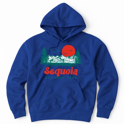 Retro Sequoia National Park Mountain Trees And Sun Graphic Gift Hoodie