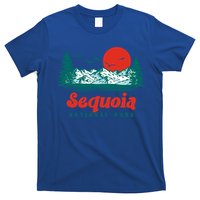 Retro Sequoia National Park Mountain Trees And Sun Graphic Gift T-Shirt