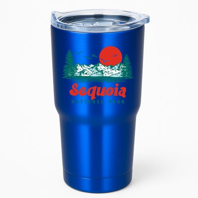 Retro Sequoia National Park Mountain Trees And Sun Graphic Gift Tumbler