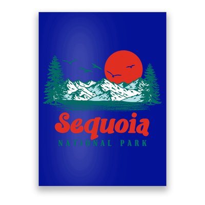 Retro Sequoia National Park Mountain Trees And Sun Graphic Gift Poster