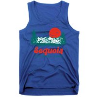 Retro Sequoia National Park Mountain Trees And Sun Graphic Gift Tank Top