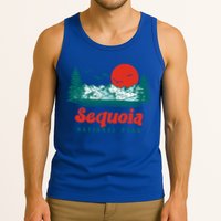 Retro Sequoia National Park Mountain Trees And Sun Graphic Gift Tank Top