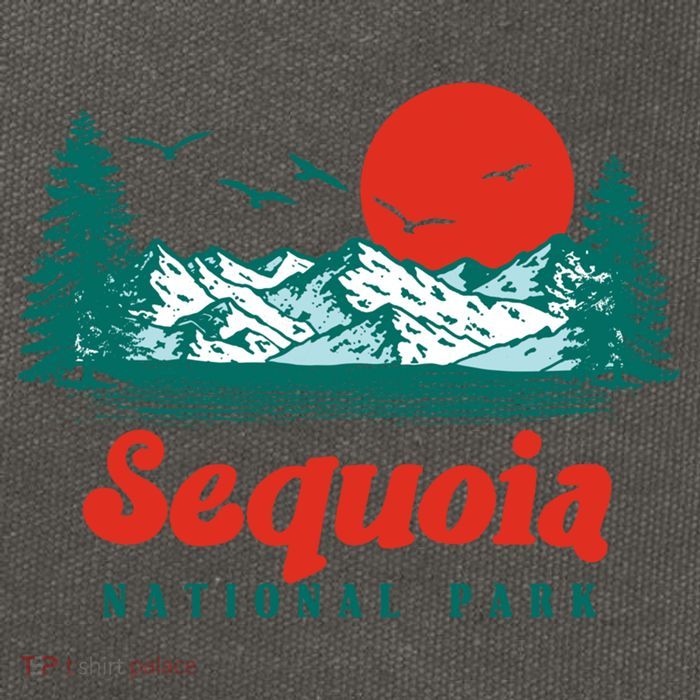 Retro Sequoia National Park Mountain Trees And Sun Graphic Gift Cotton Canvas Backpack