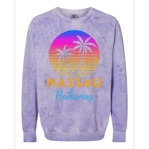 Retro Sunset Nassau Bahamas Beach Trip Vacation Summer Group Colorblast Crewneck Sweatshirt