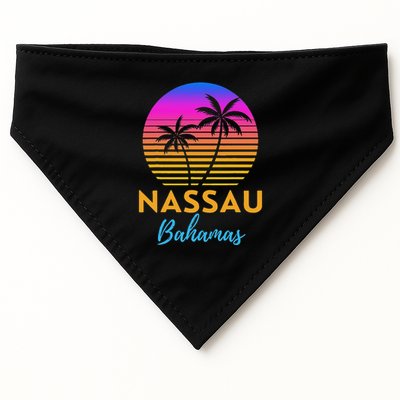 Retro Sunset Nassau Bahamas Beach Trip Vacation Summer Group USA-Made Doggie Bandana